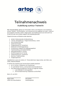 Teilnahmenachweis (Muster)